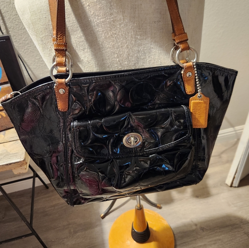Coach black patent  leather